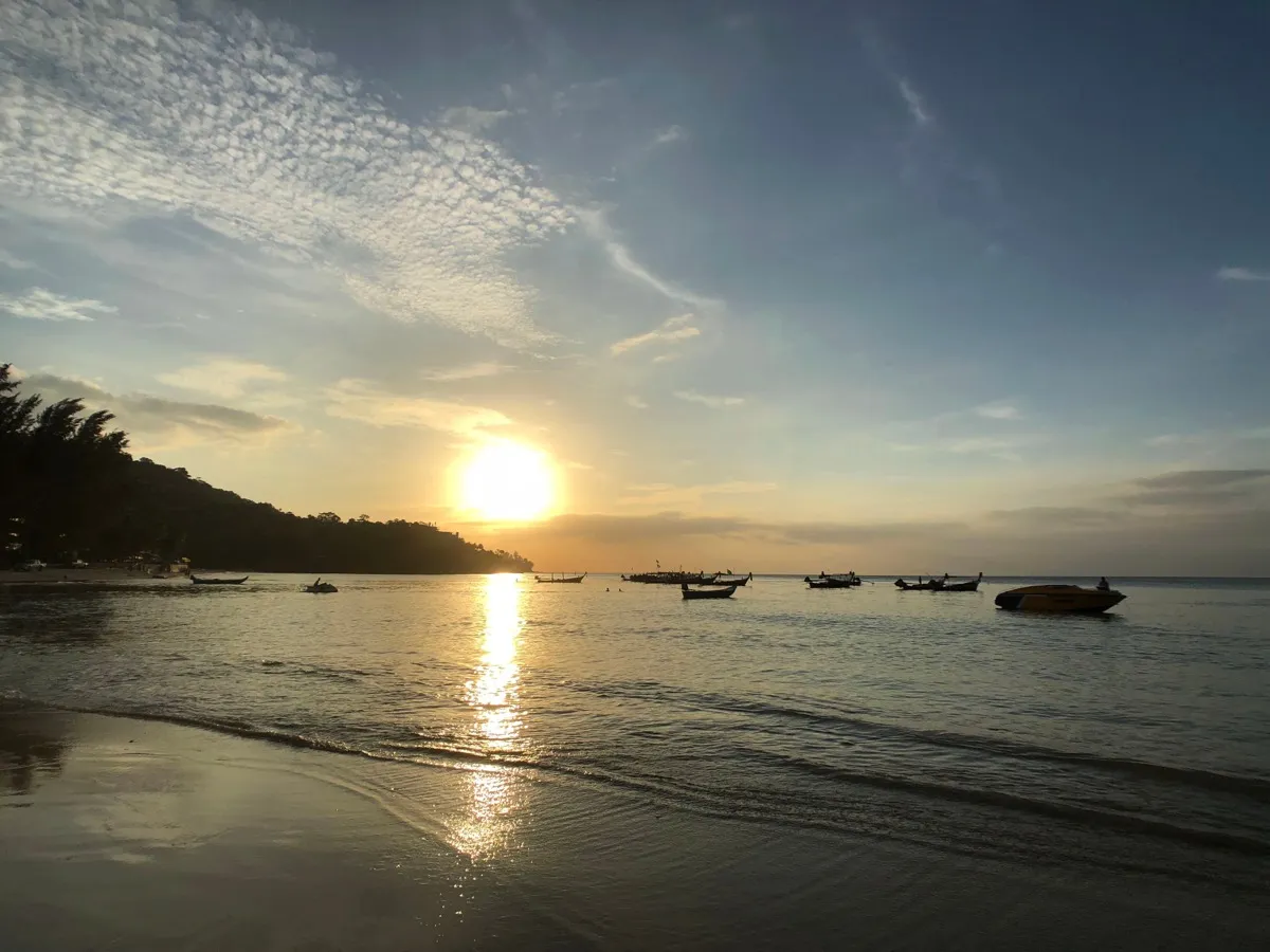 Kamala Beach in Phuket — quiet bay and palm trees